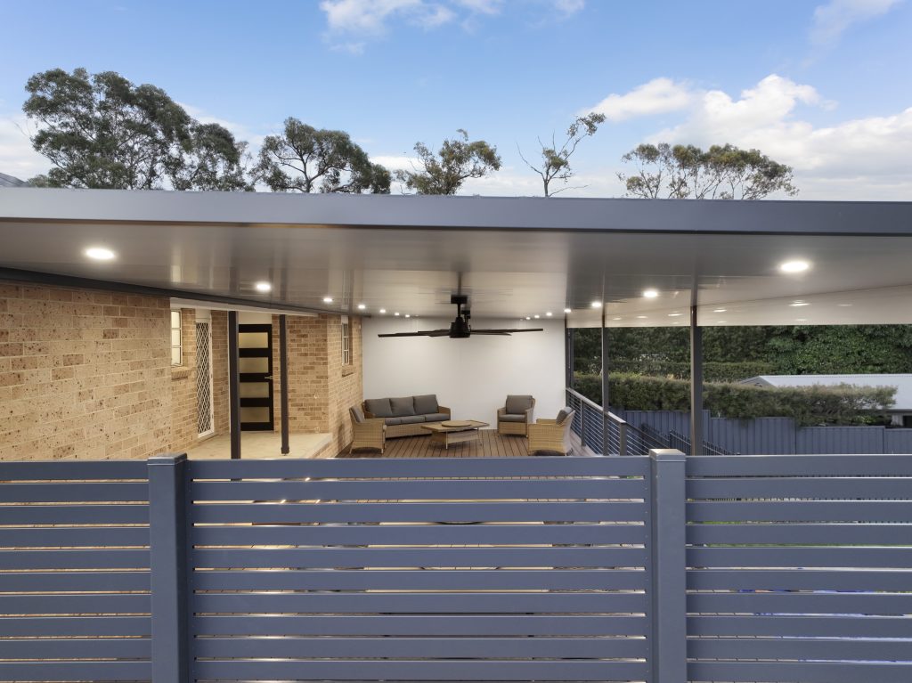 side profile of structural insulated panel pergola